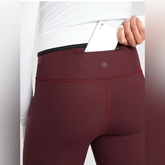 Athleta Burgundy and Red Colorblock Leggings size s - Picture 11 of 11